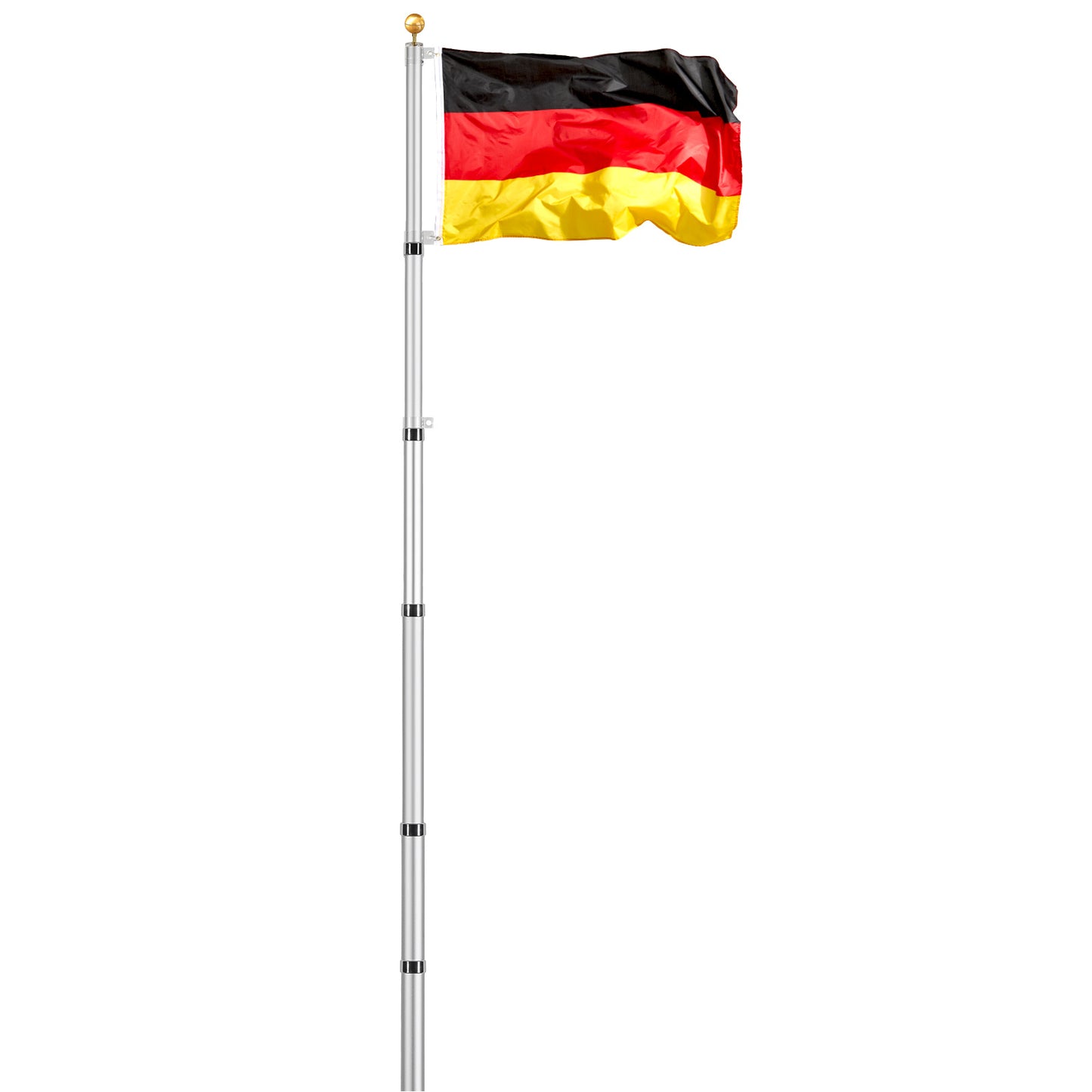 Vlaggenstok – Vlaggenmast – Telescopische Mast – Uitschuifbare Vlaggenstok – Aluminium Mast – 9 Meter Hoogte – Weerbestendig Aluminium