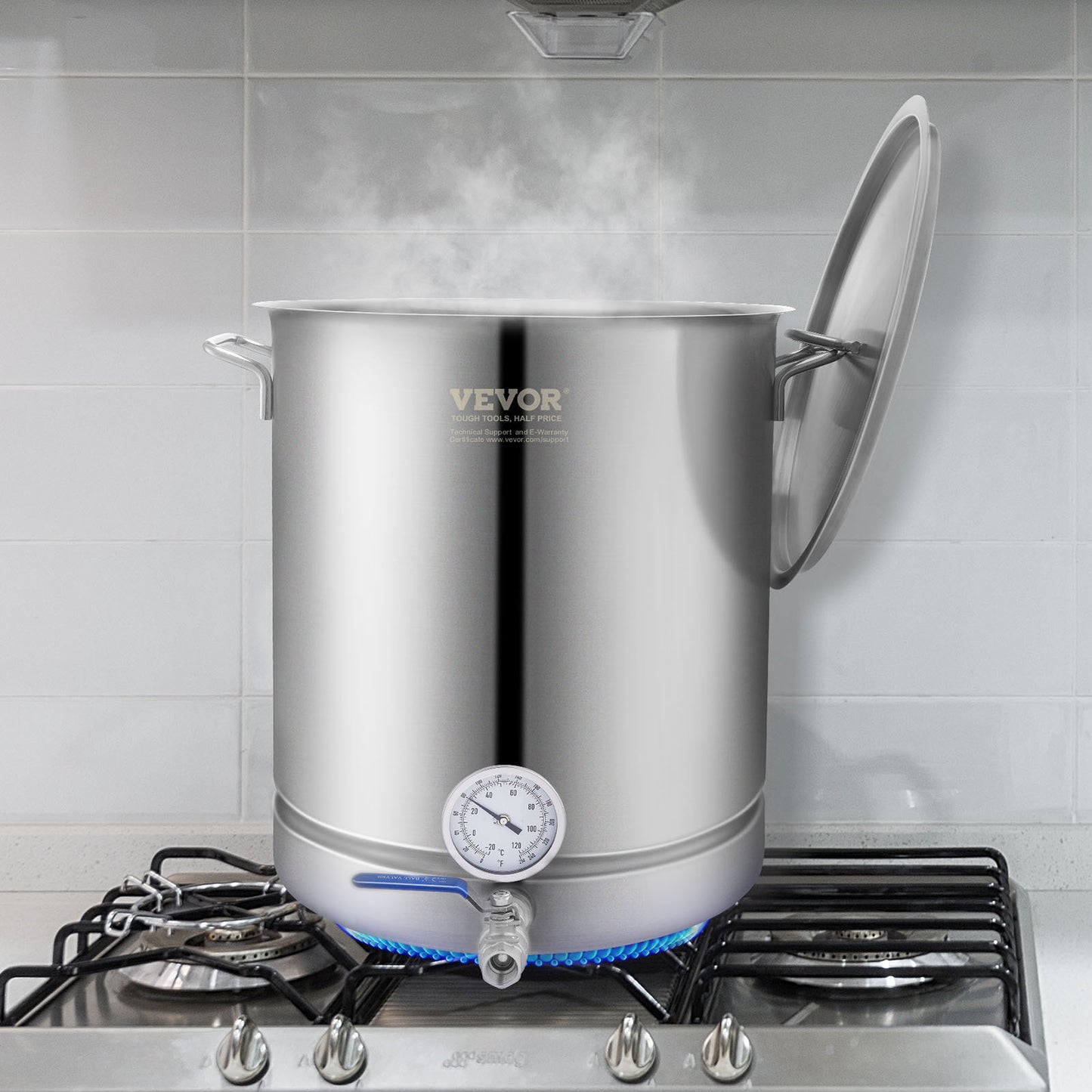 Brouwketel – Brouwpan – Maischketel – Bierbrouwketel – Fermentatieketel – 60 Liter Capaciteit – Roestvrij Staal Tri Ply Bodem