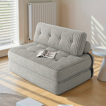 Slaapbank – Sofa Bed – Logeerbed – Bedbank – Slaapstoel – Corduroy Bekleding – Inclusief Kussens