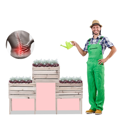 Vierkante Plantenbakken – Bloembakken – Moestuinbakken – Kruidenbakken – Verhoogde Bloembakken – Set Van 4 – Vurenhout Natuurlijk – Inclusief Irrigatie Inserts & Beschermfolie