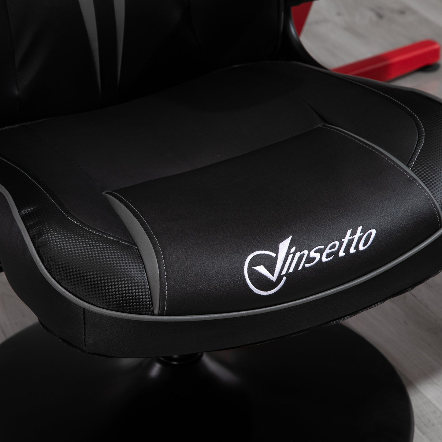 Gamingstoel – Gamestoel – Gaming Chair – Game Stoel – Bureaustoel – Ergonomisch Design – Verstelbare Hoogte 67x70x106-112 cm – Staal & Kunstleer Zwart/Grijs