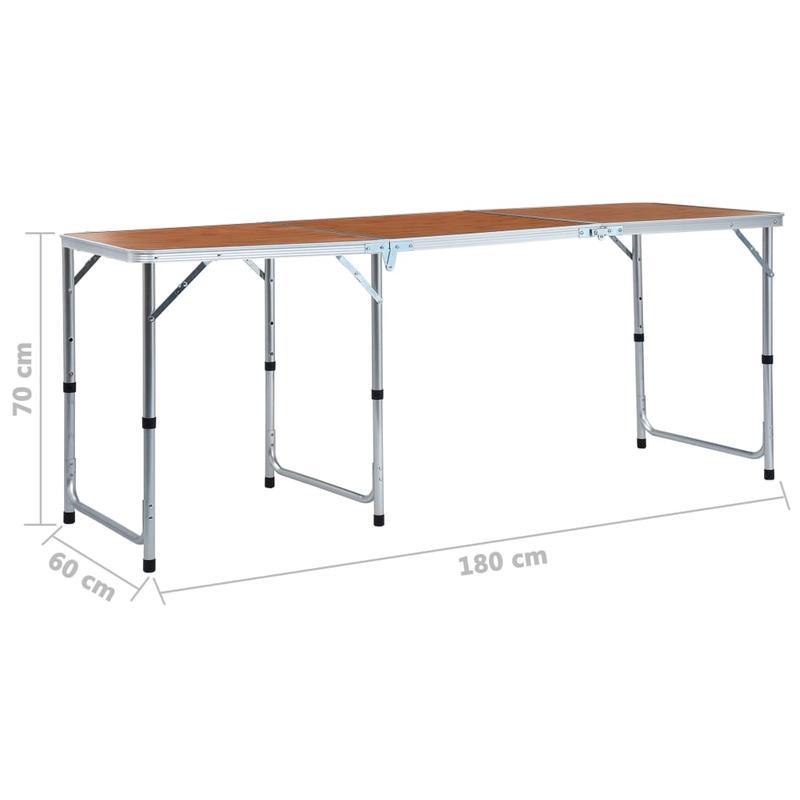 Opvouwbare Campingtafel – Kampeertafel – Picknicktafel – Tuinmeubel – Outdoor Tafel – Aluminium Frame – Houten Tafelblad – Compact Opvouwbaar