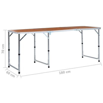 Opvouwbare Campingtafel – Kampeertafel – Picknicktafel – Tuinmeubel – Outdoor Tafel – Aluminium Frame – Houten Tafelblad – Compact Opvouwbaar