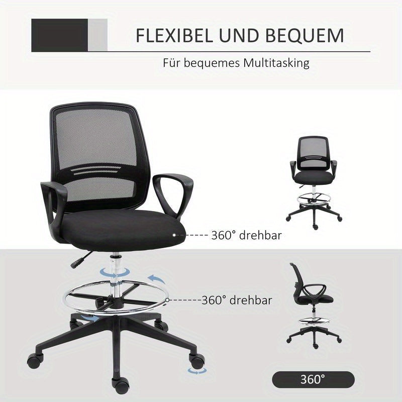 Ergonomische Bureaustoel – Kantoorstoel – Computerstoel – Directiestoel – Desk Chair – Verstelbare Hoogte – Ademend Mesh & Metalen Frame