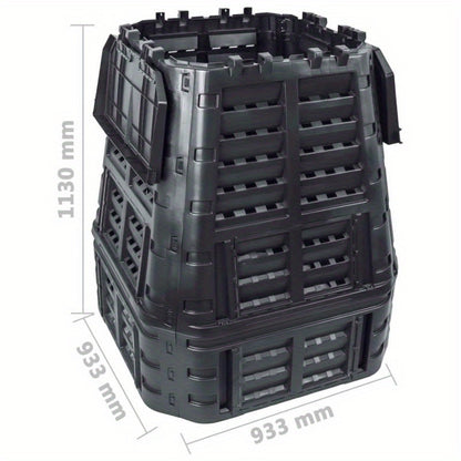 Compostbak Tuinafvalbak Compostvat Tuincompostbak Groenafvalbak – 740L Capaciteit – Weerbestendig Stevig Materiaal – 93x93x113 cm – Effectief Ventilatiesysteem
