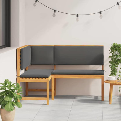 Tuinbank – Buitenbank – Parkbank – Hoekbank – Zitbank – Massief Acaciahout – Weerbestendig – Inclusief Comfortabele Kussens – 140x100x91 cm