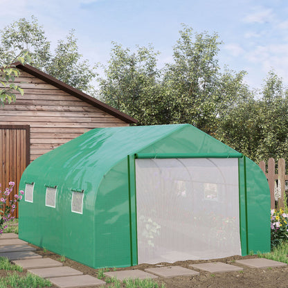 Serre Tunnel – Tuinkas – Kas – Groentekas – Kweekkas – Grote Afmeting 3,5 x 3 x 2 m – Gegalvaniseerd Stalen Frame met 6 Ramen en Ritssluiting
