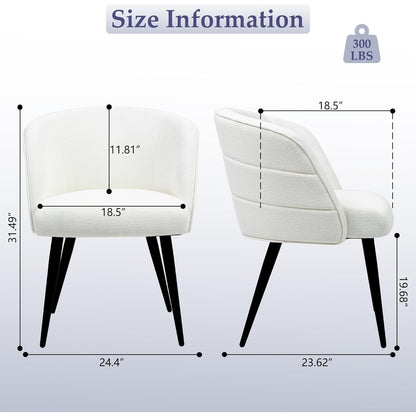 Bezoekersstoelen – Stoel – Eetkamerstoel – Vergaderstoel – Tufted Stoel – Set van 4 Grijze Stoelen – Metalen Poten – Comfortabele Rugleuning