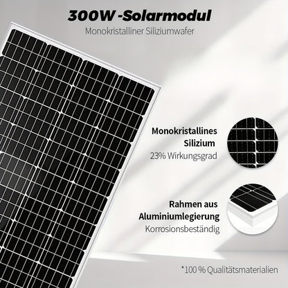 300W Zonnepaneel – Zonnepaneel Module – Solar Module – Fotovoltaïsch Paneel – Monokristallijn Paneel – 18V Hoog Rendement 23% – Weerbestendig Aluminium Frame