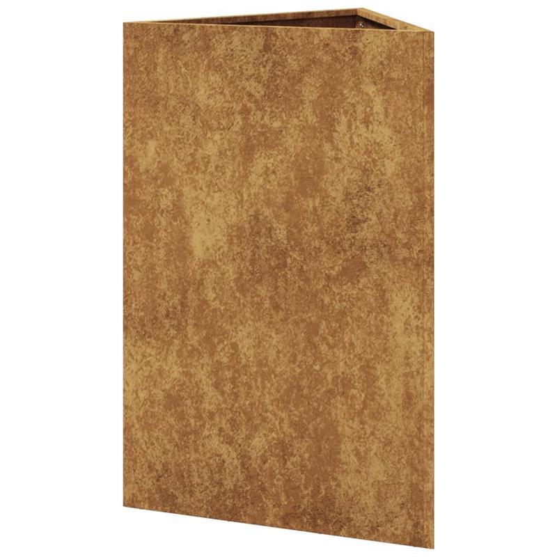 Plantenbak – Bloembak – Bloempot – Tuinbak – Tuinpot – Set van 2 – Driehoekig Design – Cortenstaal Weerbestendig 50x43x75 cm