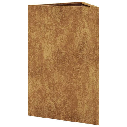 Plantenbak – Bloembak – Bloempot – Tuinbak – Tuinpot – Set van 2 – Driehoekig Design – Cortenstaal Weerbestendig 50x43x75 cm