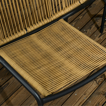 3-Delige Rattan Bistro Set – Tuinset – Balkonset – Bistromeubel – Terrasmeubilair – Weerbestendig Kunstrottan – Stijlvolle Stalen Tafel Met Verstelbare Voeten – Comfortabele Tuinstoelen Grijs
