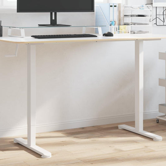 Bureauonderstel – Bureauframe – Bureauonderstel Verstelbaar – Bureaustandaard – Bureaupoten – Modern Wit Stalen Bureauonderstel – Verstelbare Hoogte 94-135 cm – Stevige Stalen Constructie