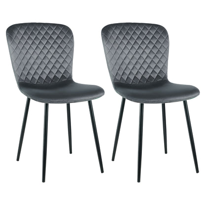 Eetkamerstoel – Stoel – Kuipstoel – Fauteuil – Keukenstoel – Set van 2 – Velvet Bekleding – Metalen Onderstel – 86x58x45 cm – Comfortabel & Stijlvol