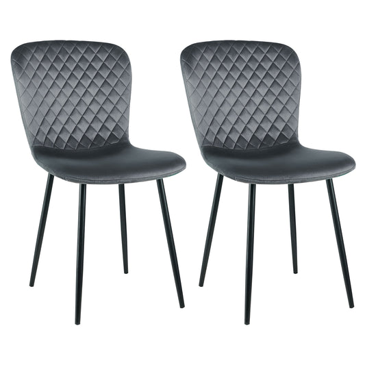 Eetkamerstoel – Stoel – Kuipstoel – Fauteuil – Keukenstoel – Set van 2 – Velvet Bekleding – Metalen Onderstel – 86x58x45 cm – Comfortabel & Stijlvol