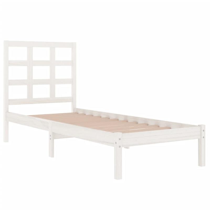 solid wood bed White 90x190cm Practical Removable