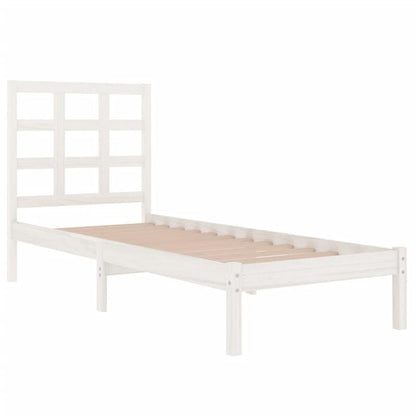 solid wood bed White 90x190cm Practical Removable