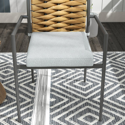 Tuinstoelen – Tuinzetels – Buitenstoelen – Terrasstoelen – Balkonstoelen – Modern Grijs – Weerbestendig PE-Rattan – Inclusief Zachte Kussens