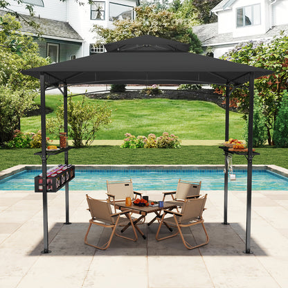 BBQ Partytent – Tuin Overkapping – Garden Tent – Feest Tent – Bar Tent – Grijs – Inclusief Bar Met Opbergruimte – Weerbestendig En Stevig