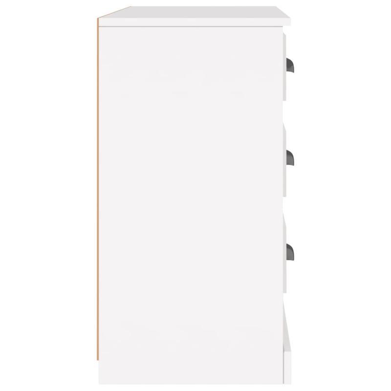 Modern White Sideboard with Drawers & Shelves - 106.68cm Wide, 35.56cm Deep, 66.04cm Tall Storage Cabinet for Living Room, Bedroom, Office - Minimalist Design, Hardwood Construction, No Assembly Required, Sideboard Cabinet, B