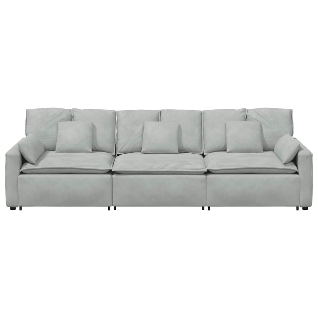 Hoekbank – Modulaire Bank – L-vormige Bank – Zitbank – Loungesofa – Velvet Bekleding – Stevig Metalen Frame – Donkergroen