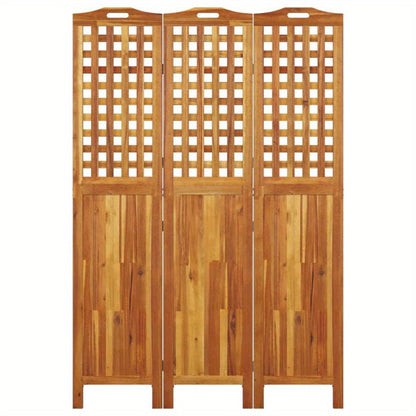 Partition Wall with 3 Panels Measuring 121.5X2X180 Cm Made of Acacia Wood.