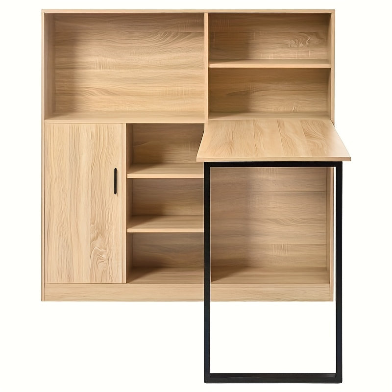 Bureau – Computerbureau – Werkplektafel – Verstelbaar Bureau – Home Office Desk – Verstelbare Hoogte – Met Stabiel Metalen Frame – 120 cm Natuurlijk Afgewerkt