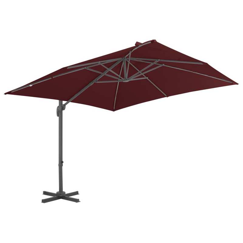 Zwevende Parasol – Hangende Parasol – Terrasparasol – Balkonparasol – 400x300 Cm – Kantelbaar – 360° Draaibaar