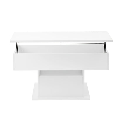 Salontafel Verstelbaar – Verhoogbare Tafel – Koffietafel – Bijzettafel – Woonkamertafel – Metaal – Handmatig Liftmechanisme – Open Plank Met Verborgen Opbergruimte