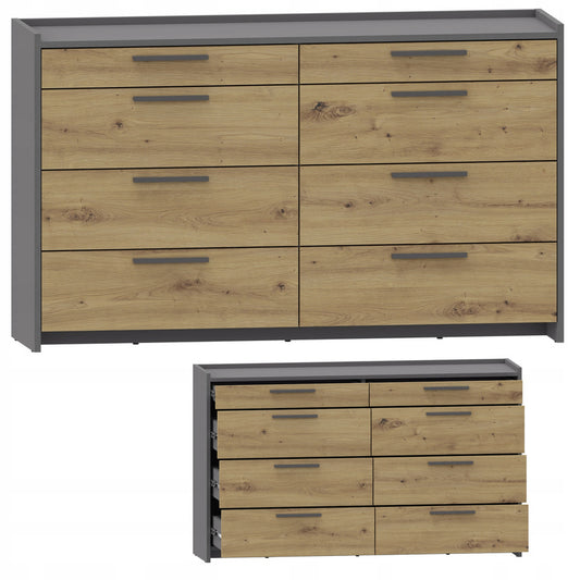 Kledingkast – Garderobekast – Opbergkast – Dressoir – Kast Met 6 Lades – Gelamineerd Met ABS-Randen – Vochtbestendig Metalen Uittreklades