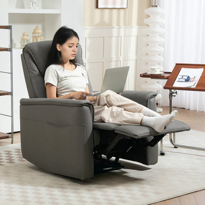 Relaxfauteuil – Relaxstoel – Fauteuil – Tv-stoel – Ligstoel – Verstelbare Rugleuning tot 150° – Pocketvering Zitting – Lichtgrijs Microfiber