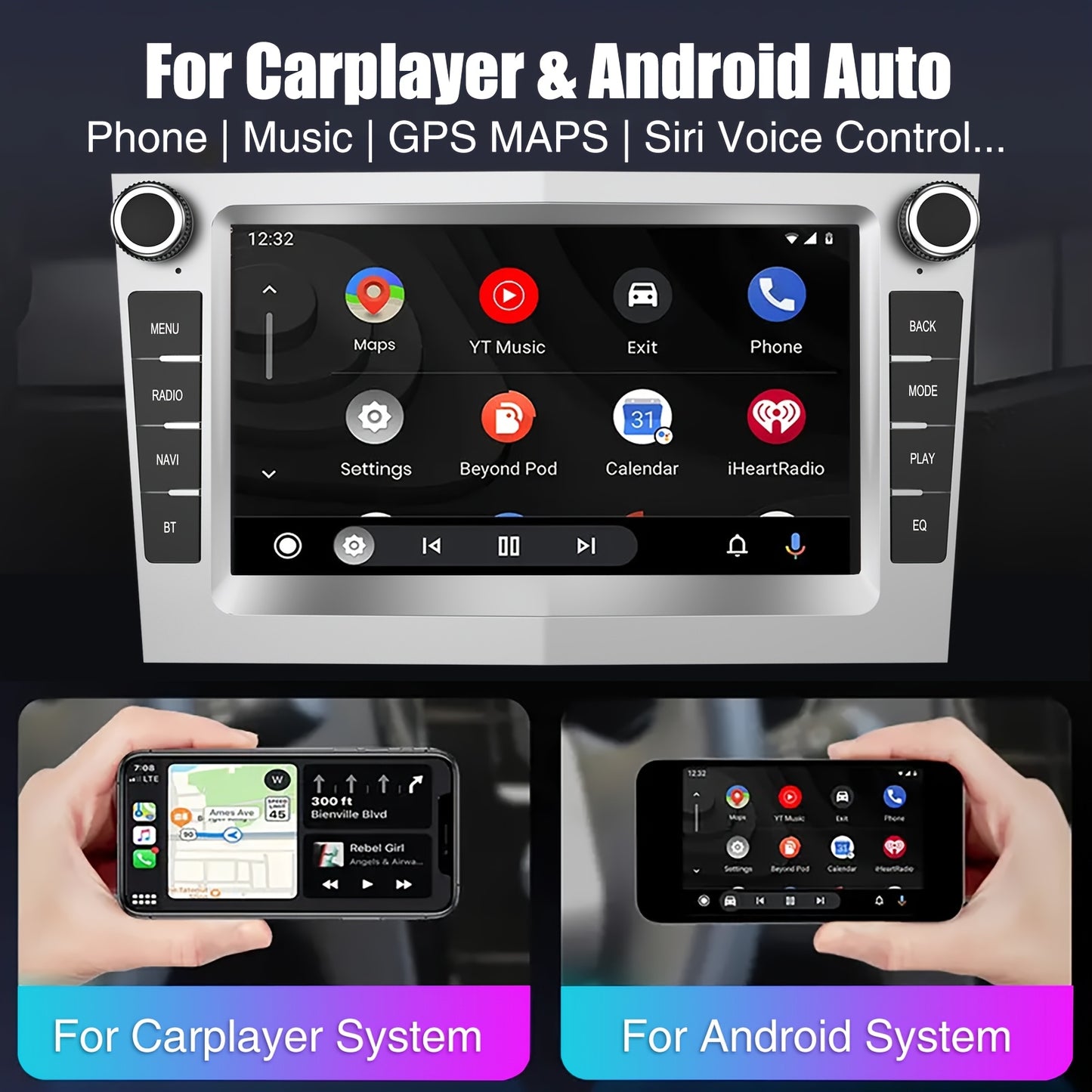 Android Autoradio – Auto Stereo – Multimedia Speler – Navigatiesysteem – Touchscreen Radio – 7 Inch HD IPS Display – Android 14.0 Met 4GB RAM & 64GB Opslag – Zonder Camera & Microfoon