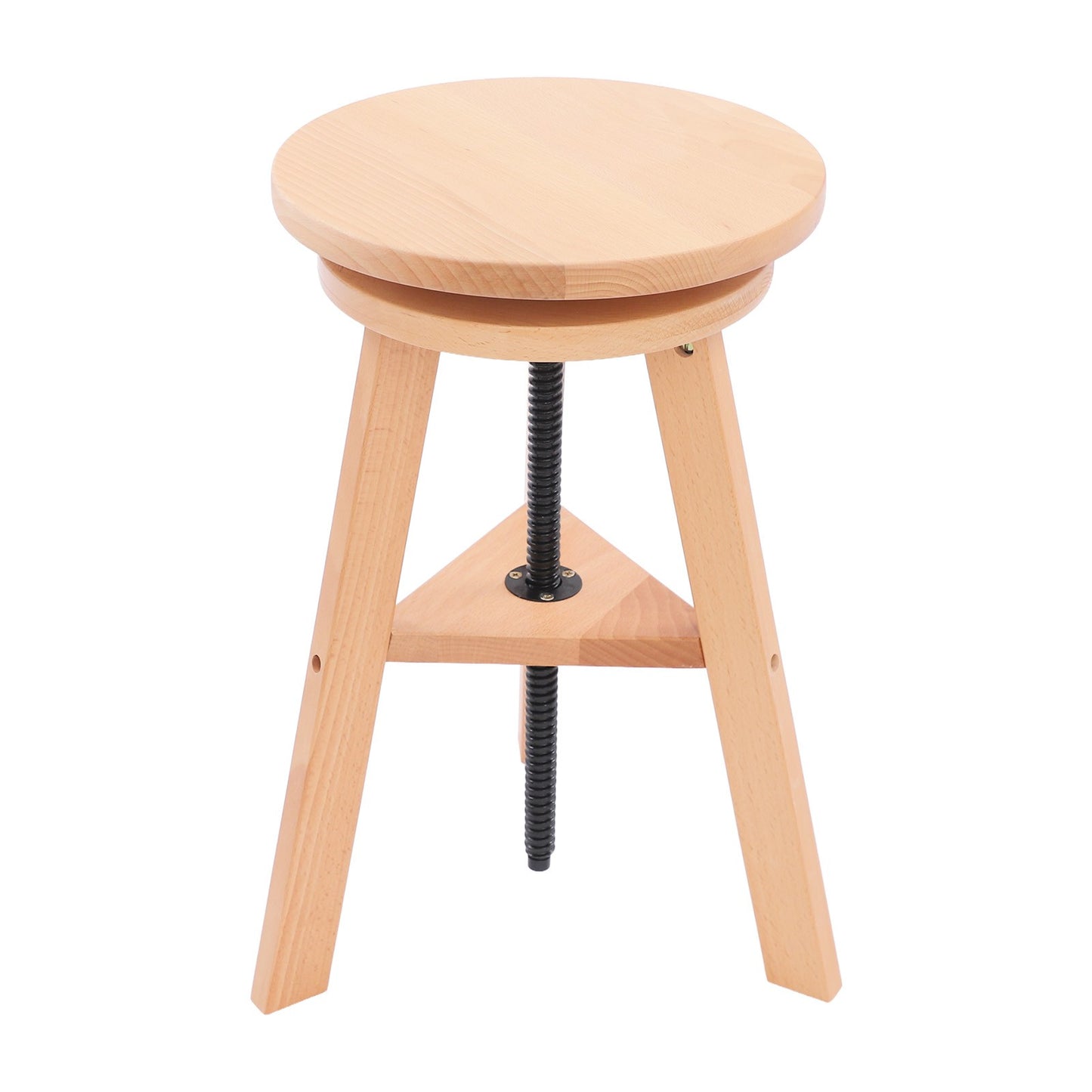 Adjustable Height Round Painting Stool with Ergonomic Cushioned Seat - Heavy-Duty Wooden Construction, Manual Height Adjustment (48-65.5cm/18.9-25.79in) for Artists, Indoor/Outdoor Use - Lightweight & Sturdy Art Stool for Adu