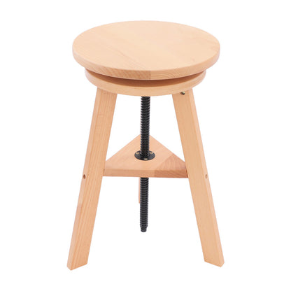 Adjustable Height Round Painting Stool with Ergonomic Cushioned Seat - Heavy-Duty Wooden Construction, Manual Height Adjustment (48-65.5cm/18.9-25.79in) for Artists, Indoor/Outdoor Use - Lightweight & Sturdy Art Stool for Adu