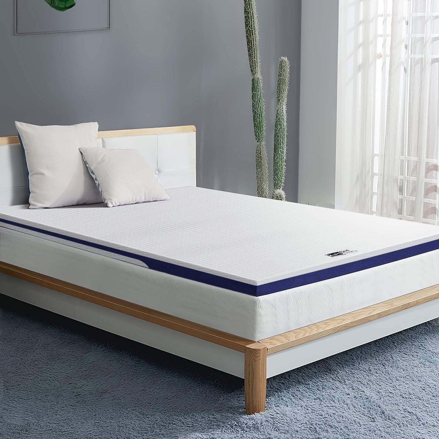 BedStory Topper 160 X 200cm, 5cm High, H4 Mattress Topper Made Of Cold Foam, Washable Cover Mattress Topper for Caravan Sofa Bed Box Spring Bed