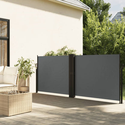 Windscherm – Windbreker – Uitschuifbaar – Tuinscherm – Privacyscherm – 140x1000 cm – Weerbestendig – Stalen Frame – Antraciet