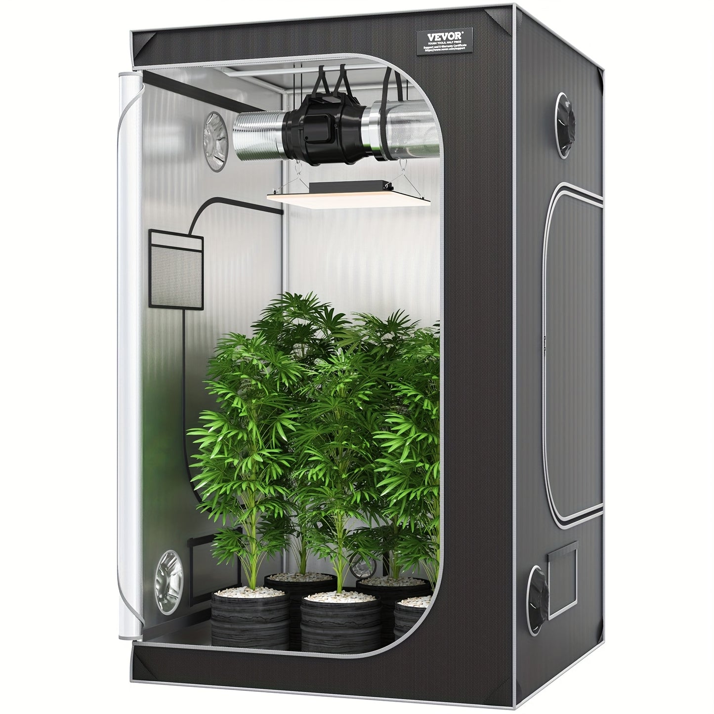 Kweektent – Groei Tent – Planten Tent – Hydroponic Tent – Binnentuin Tent – 122x122x203 cm – 2000D Mylar Reflecterend Materiaal