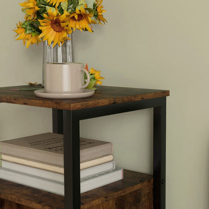 Sidetable – Consoletafel – Bijzettafel – Wandtafel – Industrieel – Verstelbaar Legblad – Robuust Metalen Frame – Compact 34x30x80 cm