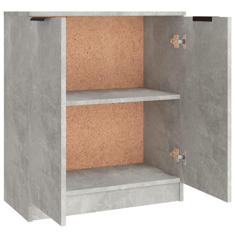 Dressoir – Opbergkast – Ladekast – Commode – Buffetkast – Set van 3 – Massief Bewerkte Hout – Betongrijze Kleur