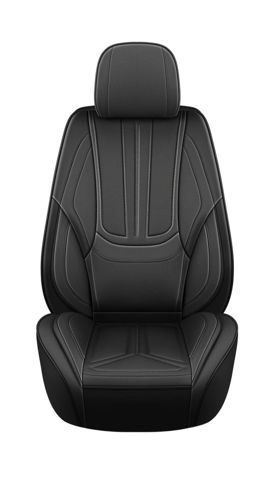 Stoelbekleding Auto Universeel – Autostoelhoes – Stoelhoezen – Auto Interieur Bescherming – PU Leer Zwart – 5-Zits Set – Comfortabele Sponsvulling – Geschikt Voor Alle Seizoenen