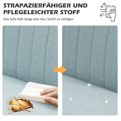 2-Zits Bank – Sofa – Loveseat – Tweezitsbank – Zitbank – Lichtgroen – Compact Formaat – Zachte Bekleding