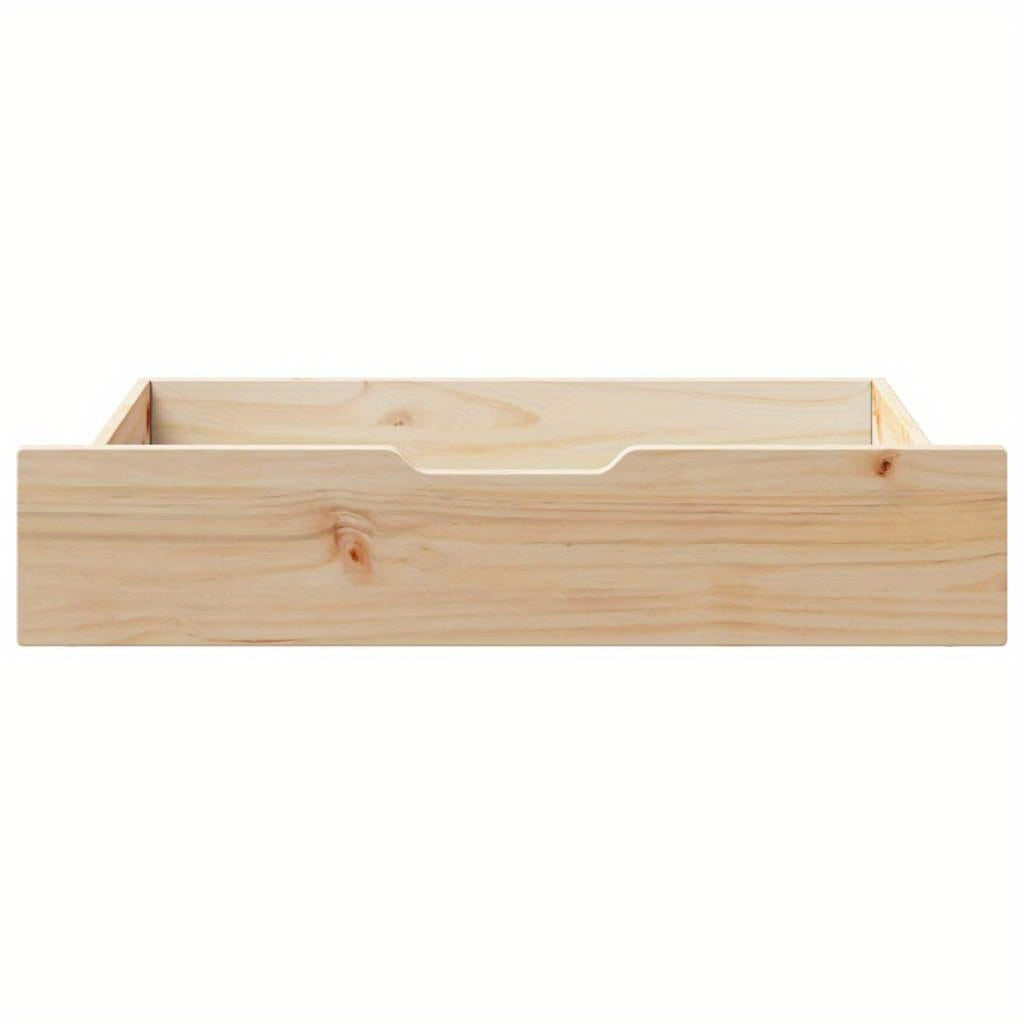 Bedlade – Opberglade – Lade Onder Bed – Bedkast – Onderschuiflade – Massief Pijnhout – Met Wieltjes – 80x55x16 cm – Tijdloos Design