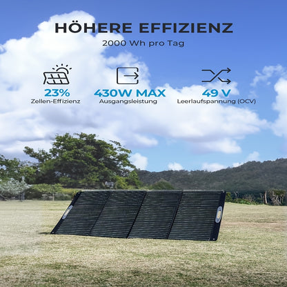 Draagbaar Zonnepaneel – Opvouwbaar Zonnepaneel – Flexibel Zonnepaneel – Mobiel Zonnepaneel – 400W Variant – Houten Armband Design – Inclusief Draadloze Gel Batterij Pack