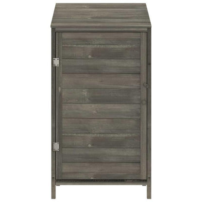 Opslagbox Tuin – Tuinhuisje – Tuinkast – Buitenberging – Tuinopslag – Massief Vurenhout & Stalen Frame – Compact 55x52x112 cm – Koperen Dak