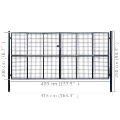 Tuinpoort – Tuindeur – Schuttingpoort – Hekpoort – Poortdeur – Gegalvaniseerd Staal – 400x200 cm – Roestbestendig Poedercoating