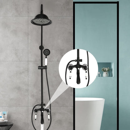 Douchekraan – Douche Set – Douchethermostaat – Mengkraan – Douchearmatuur – Messing Materiaal – Instelbare Temperatuur – Wandmontage – Retro Design