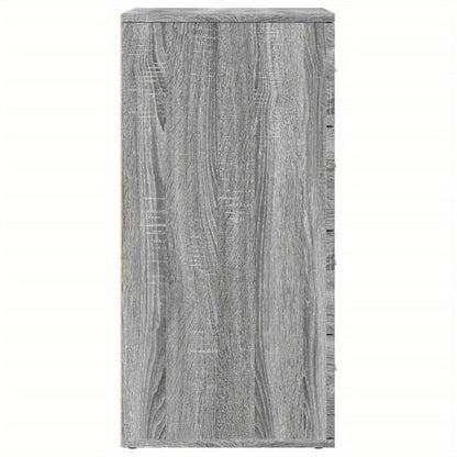 Sideboards – Dressoir – Kast – Opbergmeubel – Wandmeubel – Set van 2 – 60x39x80 cm – Bewerkt Hardhout – Grijs Sonoma – Verwijderbare Planken – Ruimtebesparend
