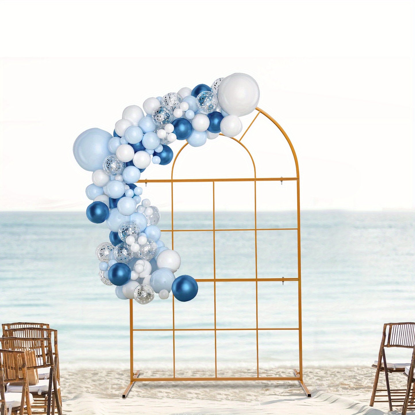 Assemblable Wedding Arch Pergola with Heavy-Duty Galvanized - Wide Wedding Garden Arbor, Lightweight Stable T-Base for Outdoor/, Easy Assembly for Weddings, Parties, Proms, Christenings (Backdrop) - 2-Size