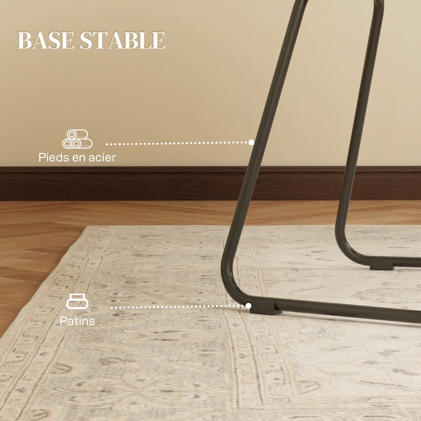 Eetkamerstoel – Keukenstoel – Rattanstoel – Bistrostoel – Stoel Met Stalen Onderstel – Bohemian Vintage Industrieel Design – Gevlochten Touw Zitting – Antislip Poten – 56x59x74 cm – Set Van 2