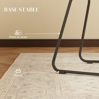 Eetkamerstoel – Keukenstoel – Rattanstoel – Bistrostoel – Stoel Met Stalen Onderstel – Bohemian Vintage Industrieel Design – Gevlochten Touw Zitting – Antislip Poten – 56x59x74 cm – Set Van 2